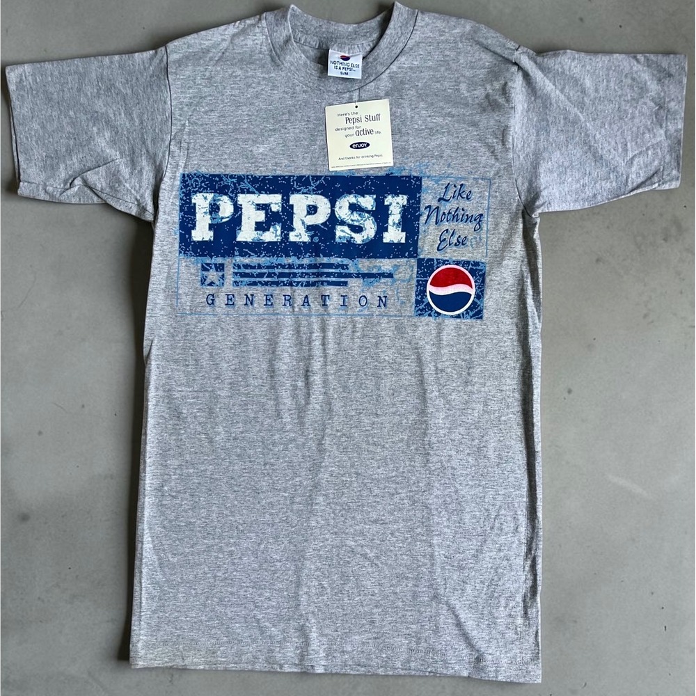 Vintage Pepsi Promo Tee Generation T Shirt Mens SM Gray Single Stitch 90s NWT